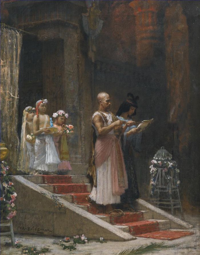 弗雷德里克·亚瑟·布里奇曼 的油画作品 -  《埃及游行,(2)》